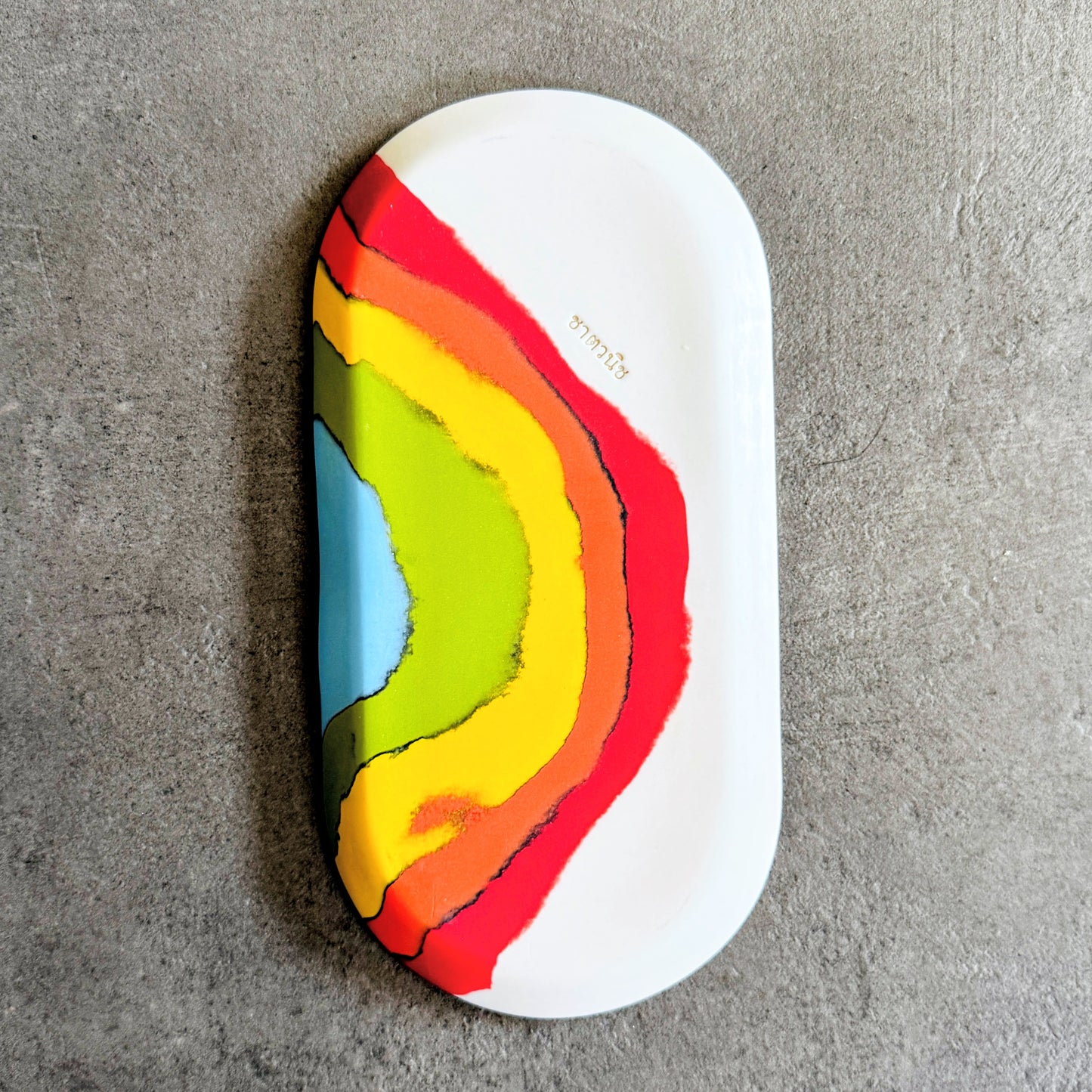 Nerikomi Rainbow Rounded Plate
