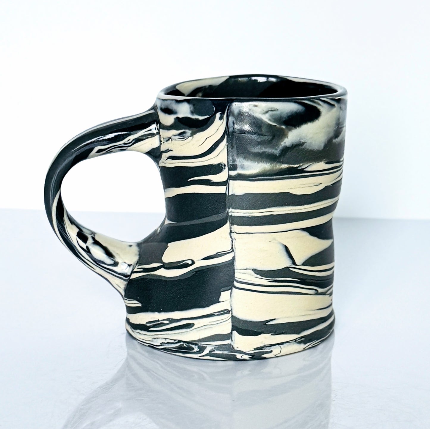 Black Tone Nerikomi Stoneware Mug