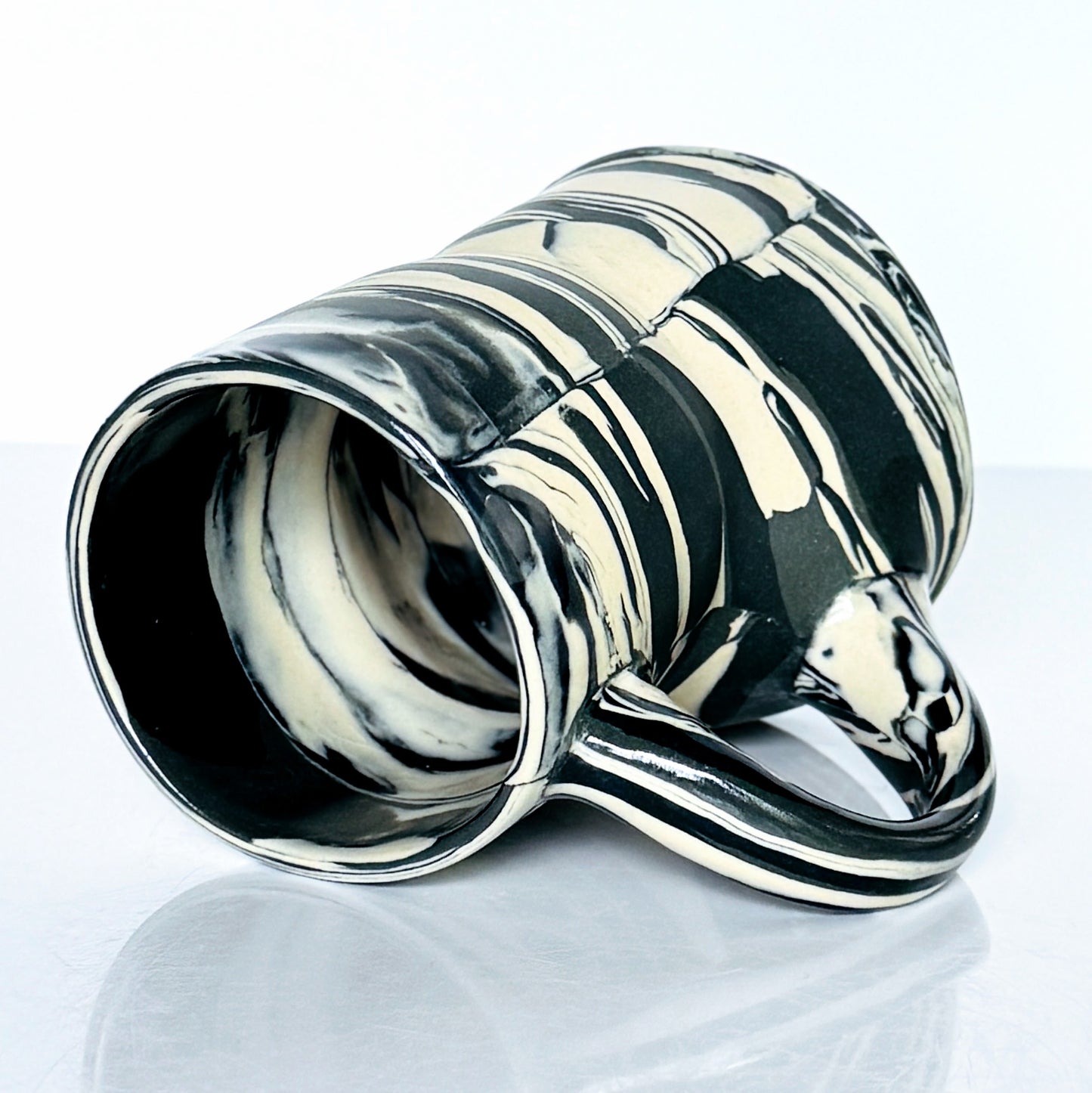 Black Tone Nerikomi Stoneware Mug