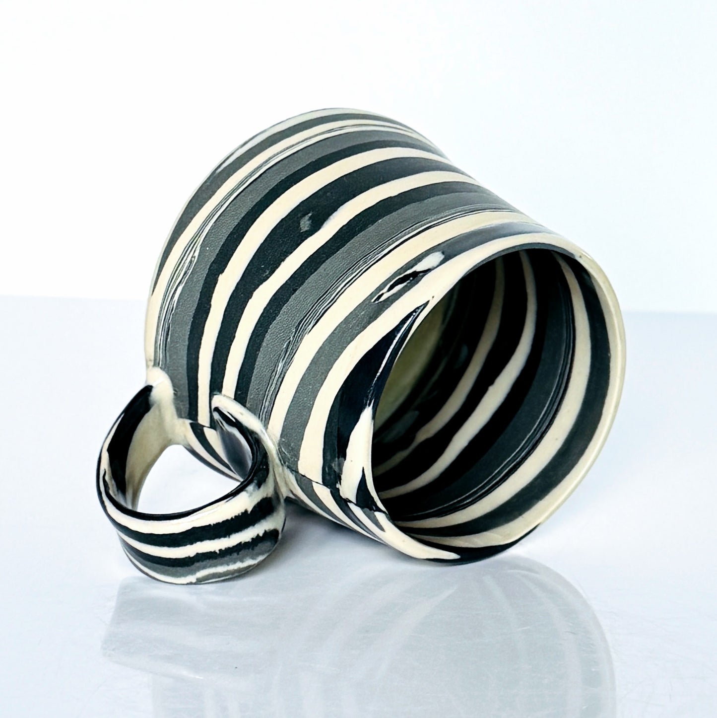 Black Tone Nerikomi Stoneware Mug