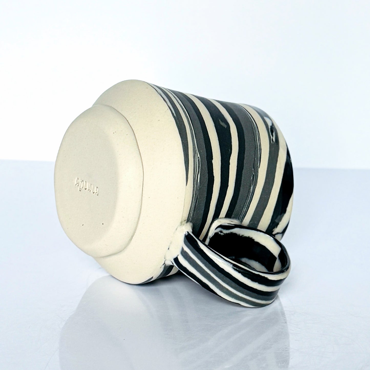 Black Tone Nerikomi Stoneware Mug