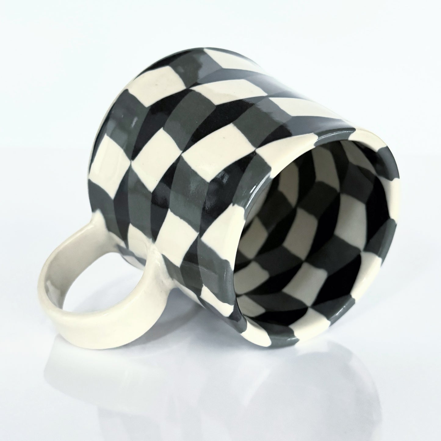 Black and White Cube Nerikomi Mug 4