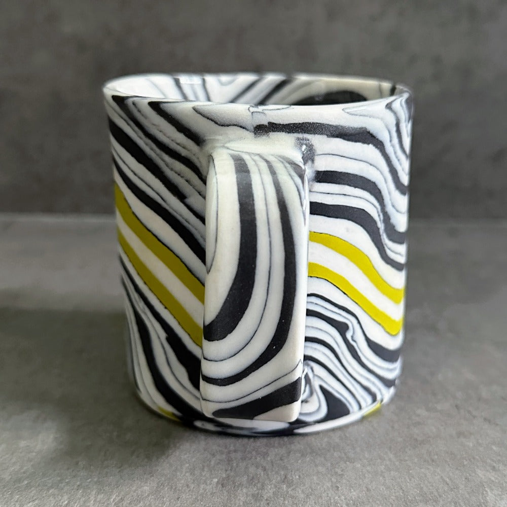 Nerikomi Mug - Black and White with Green