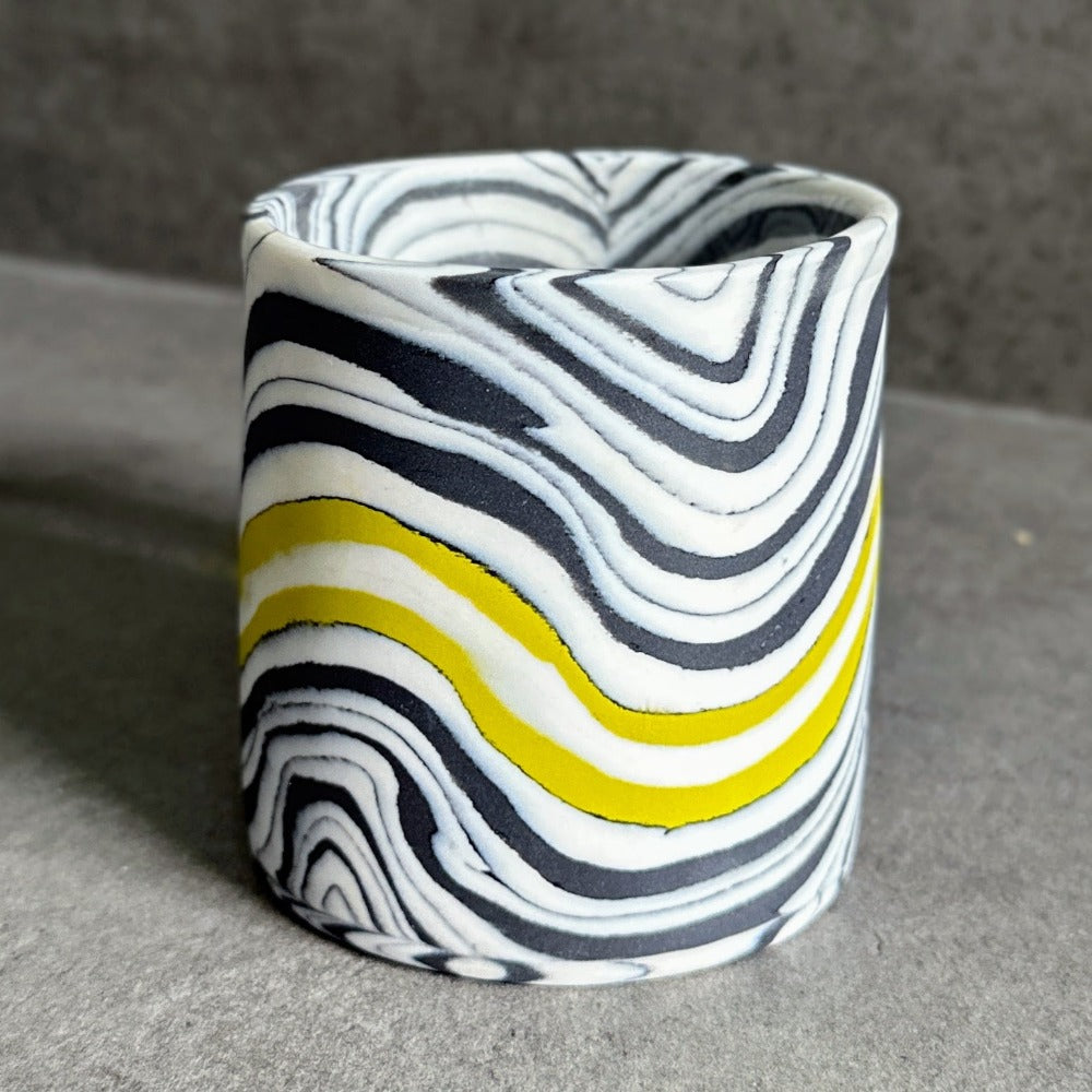 Nerikomi Mug - Black and White with Green