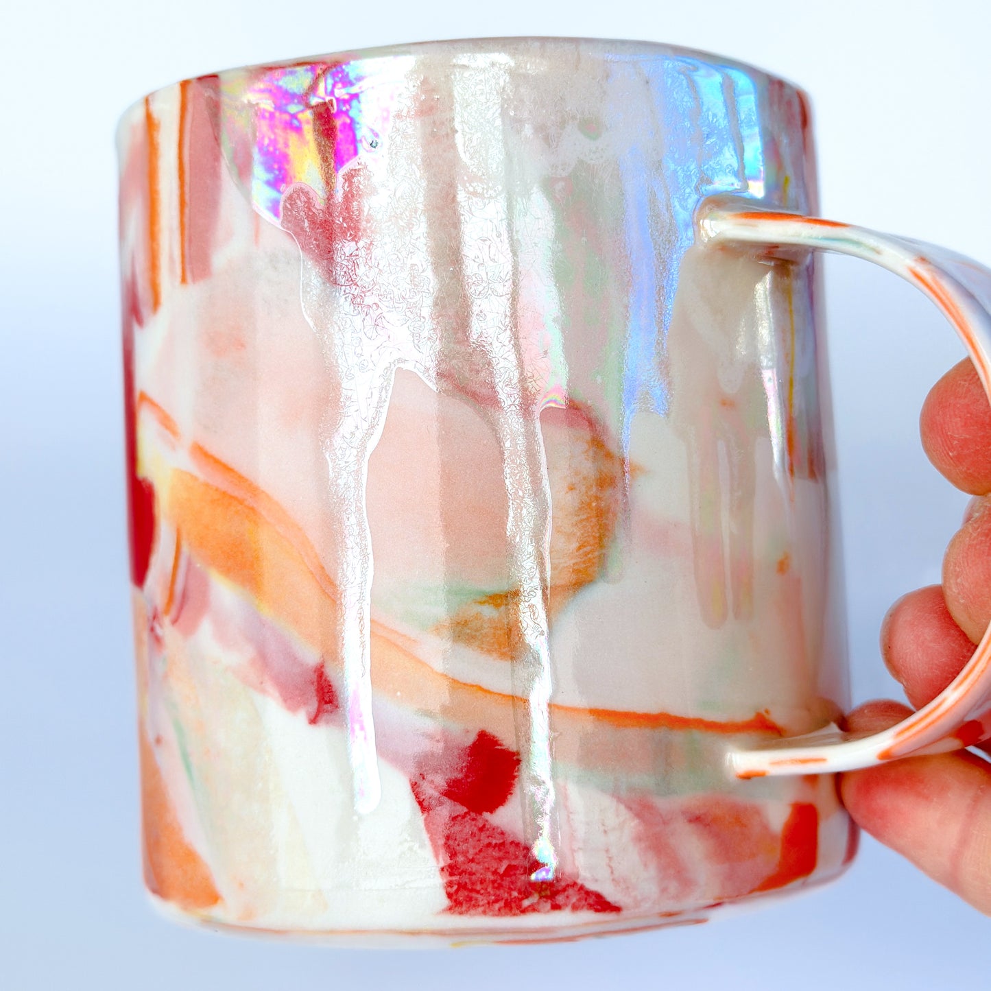 Drippy Mother of Pearl Nerikomi Mug