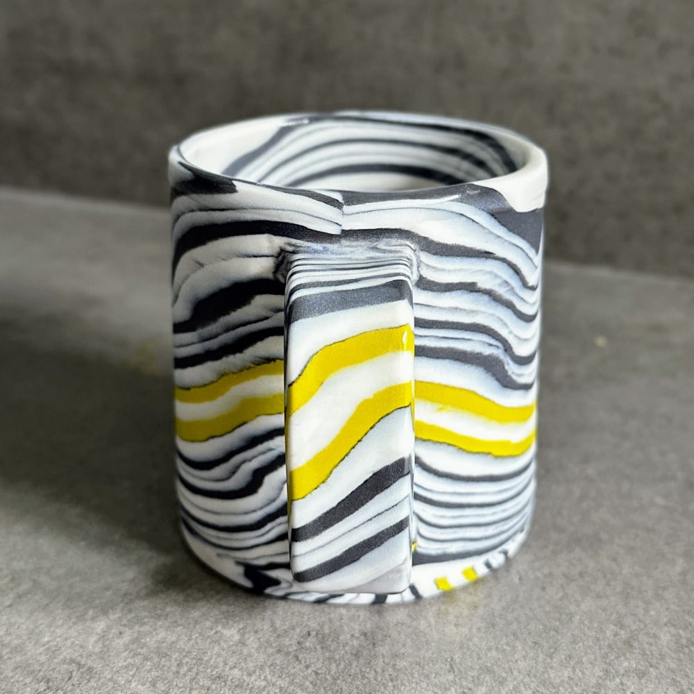 Nerikomi Mug - Black and White with Green