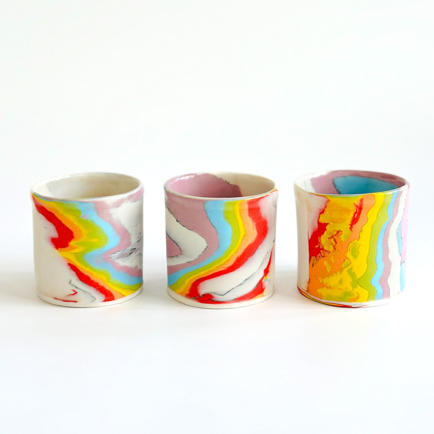 Rainbow Nerikomi Tealight Set