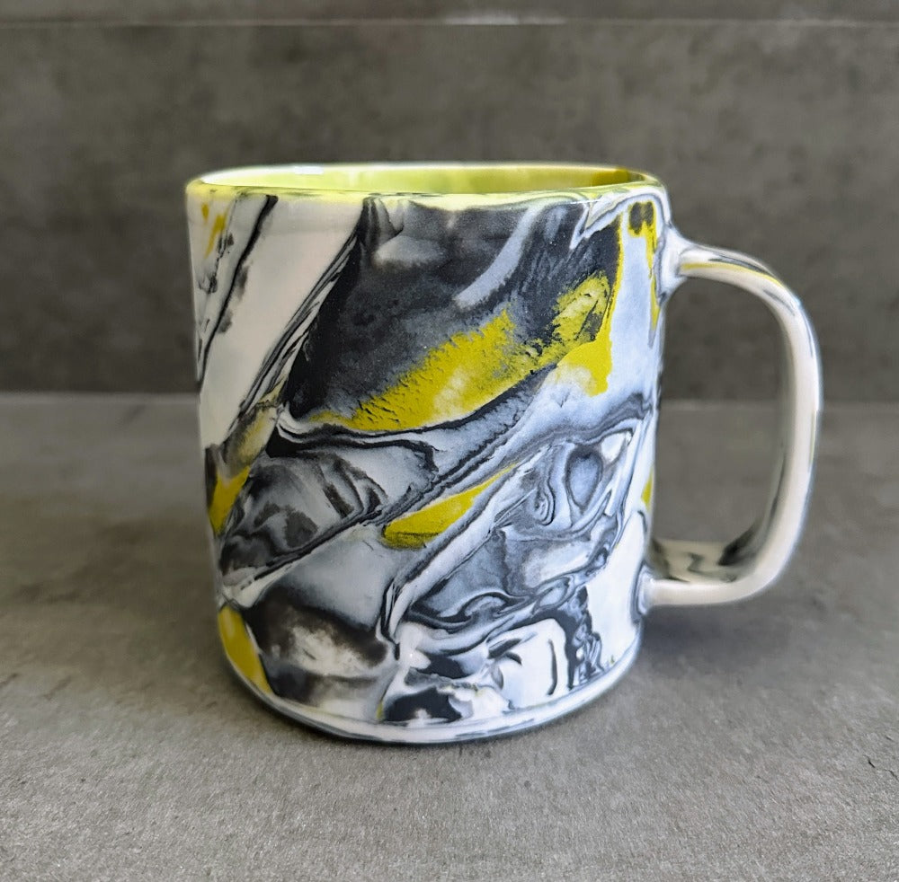 Nerikomi Mug - Black and white with green