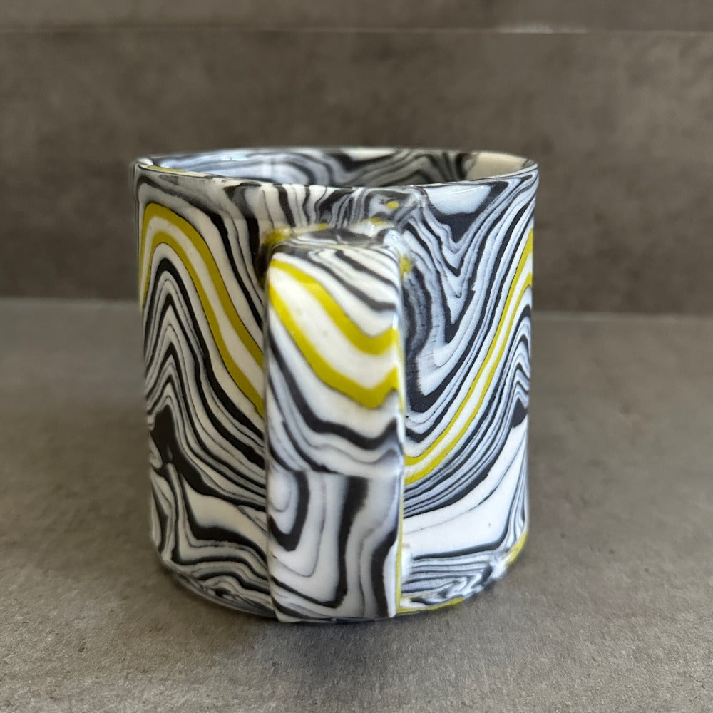 Nerikomi Mug - Black and white with green