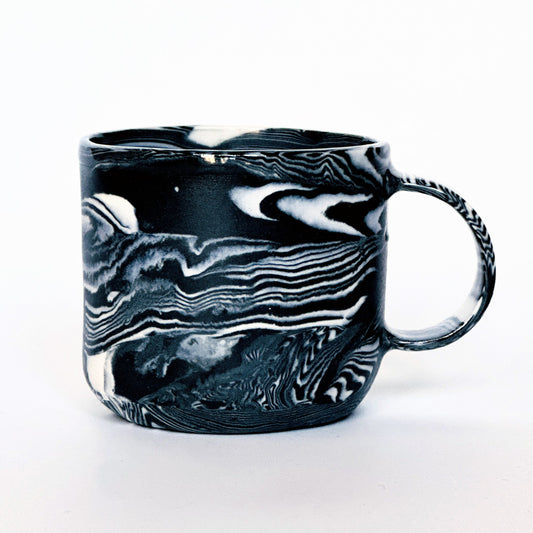 Black & White Nerikomi Mountain Mug 3.3