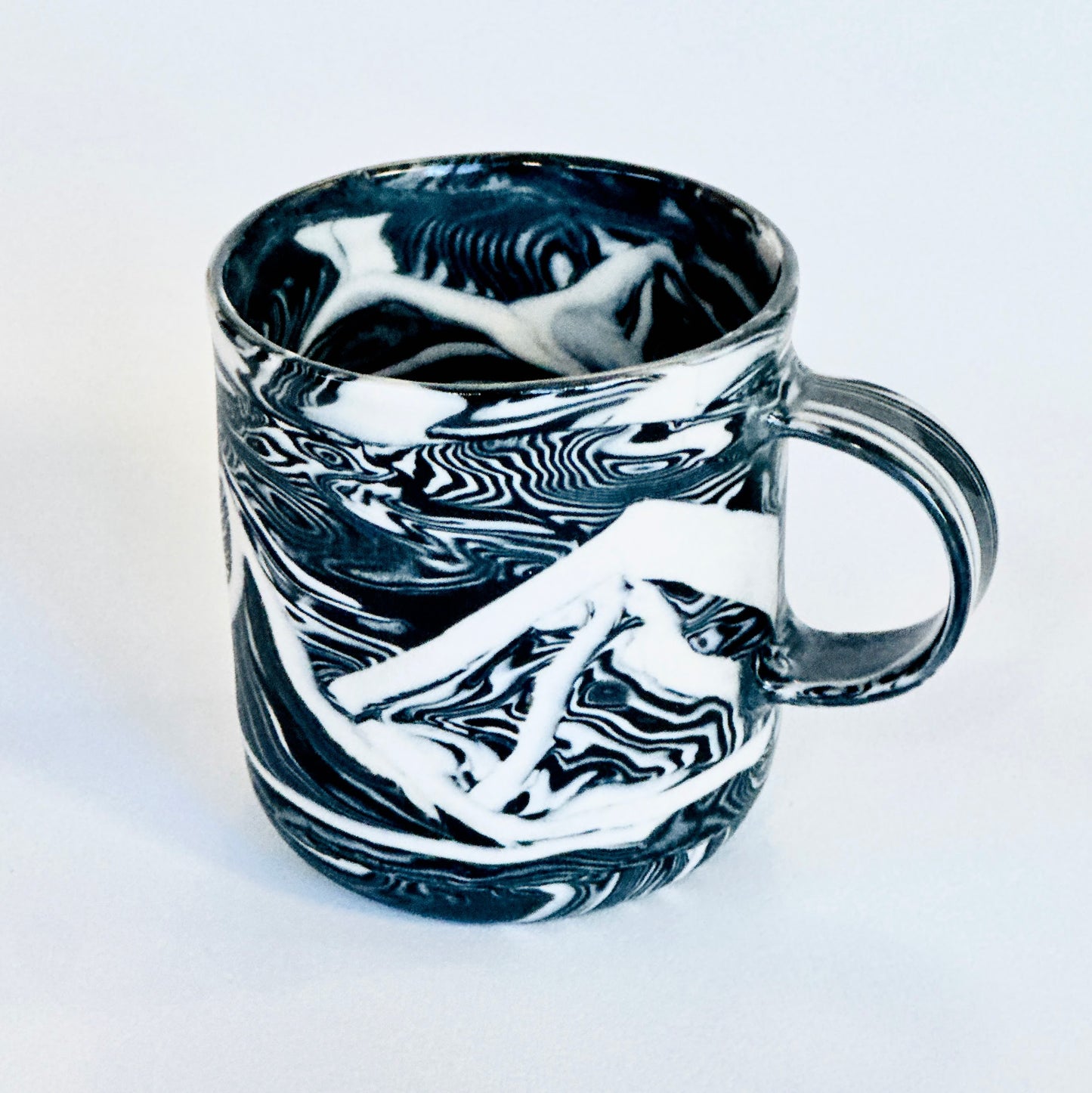 Black & White Mountain Nerikomi Mug 3.3