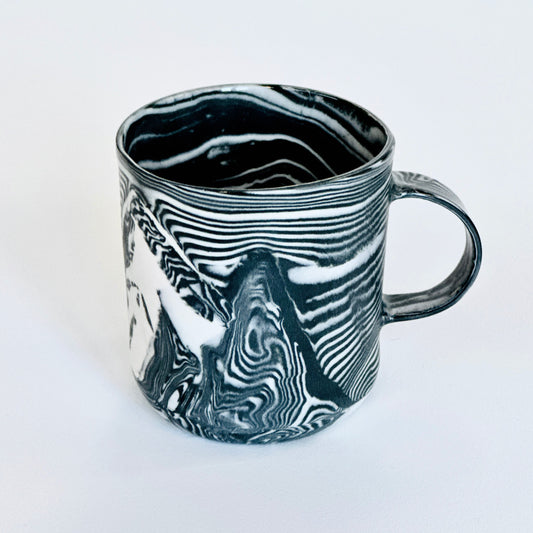 Black & White Mountain Nerikomi Mug 3.1