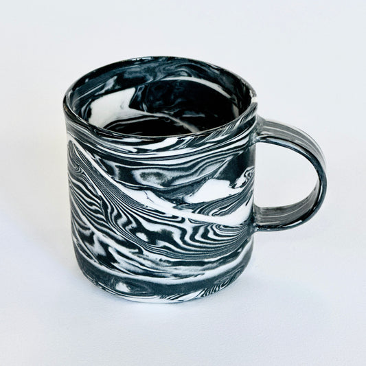 Black & White Nerikomi Mountain Mug 3.2