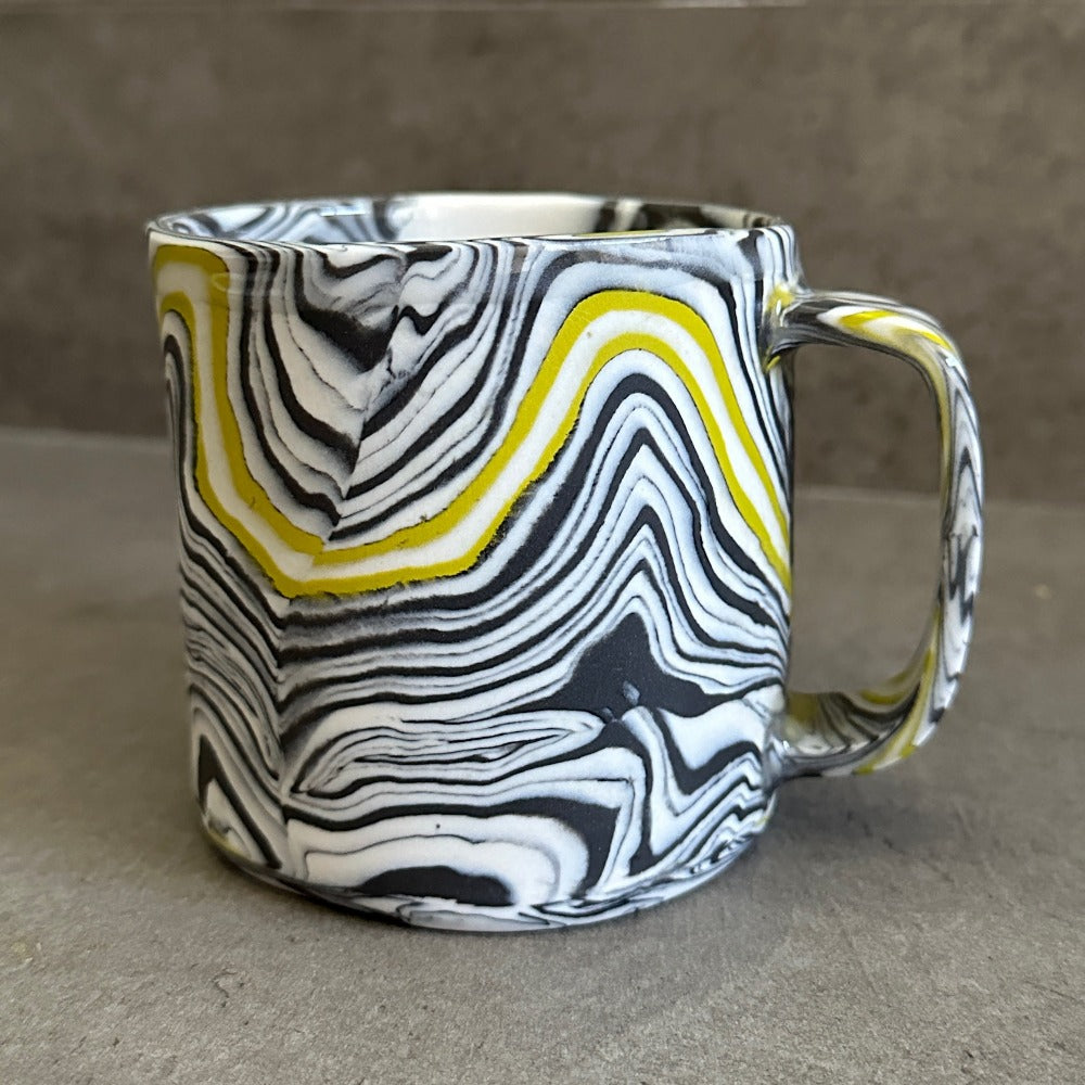 Nerikomi Mug - Black and white with green