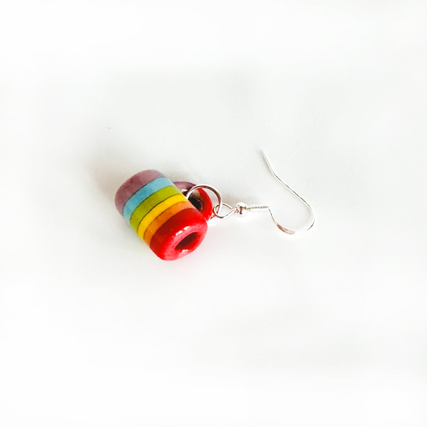 Porcelain Nerikomi Earrings - Rainbow Mugs