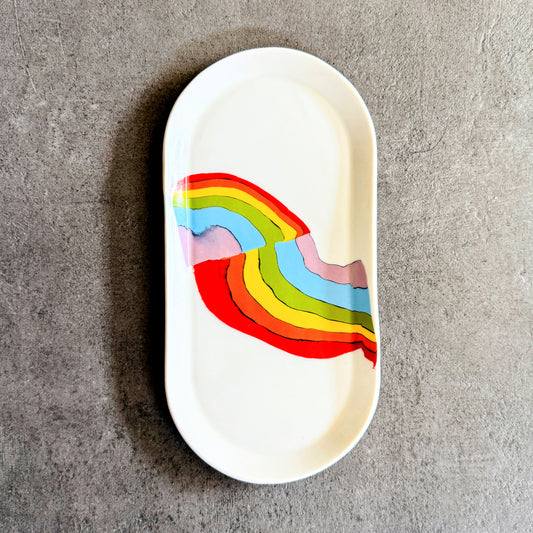 Nerikomi Rainbow Rounded Plate 6