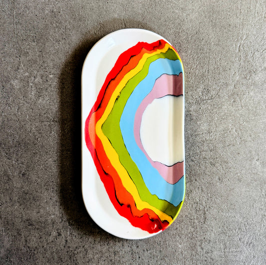 Nerikomi Rainbow Rounded Plate