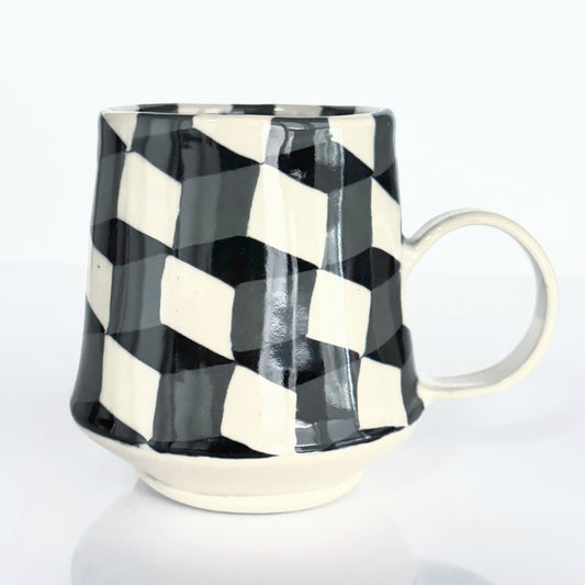 Black and White Cube Nerikomi Mug 4