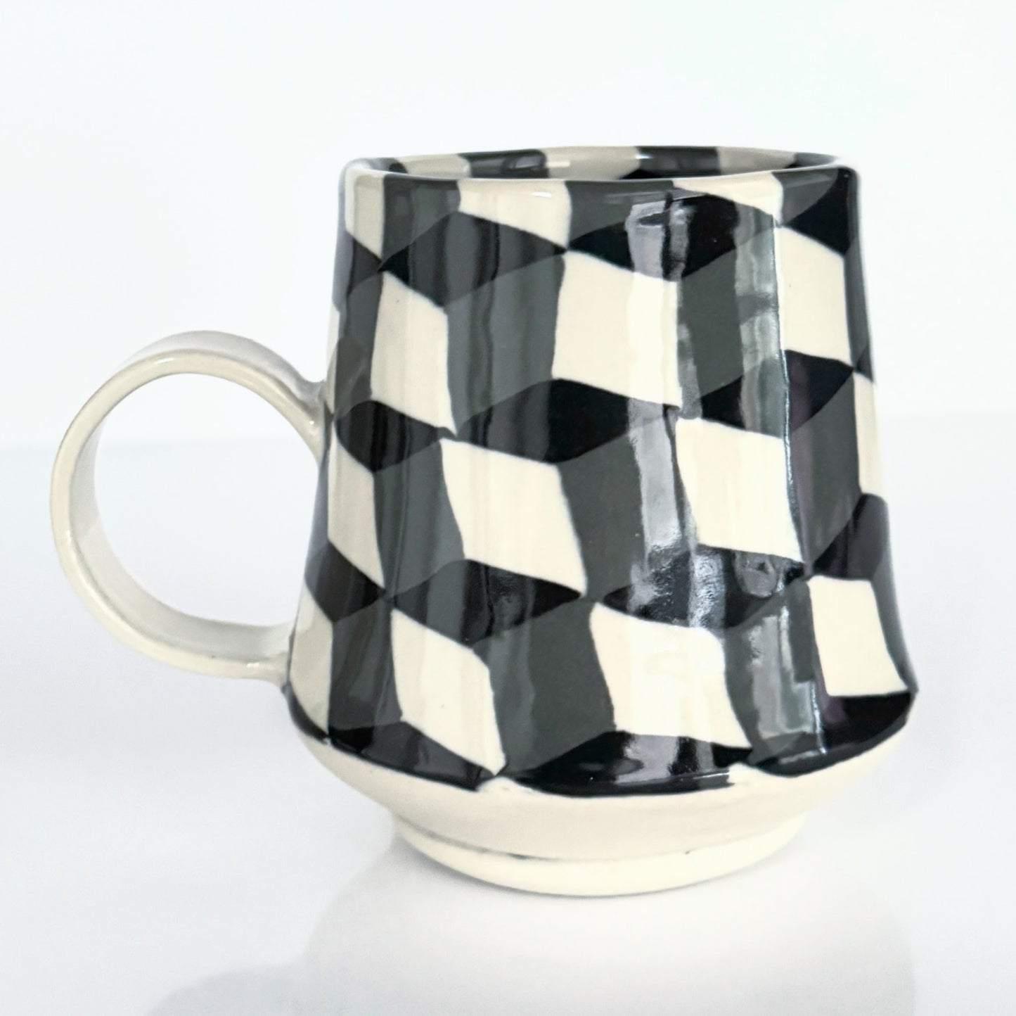 Black and White Cube Nerikomi Mug 4