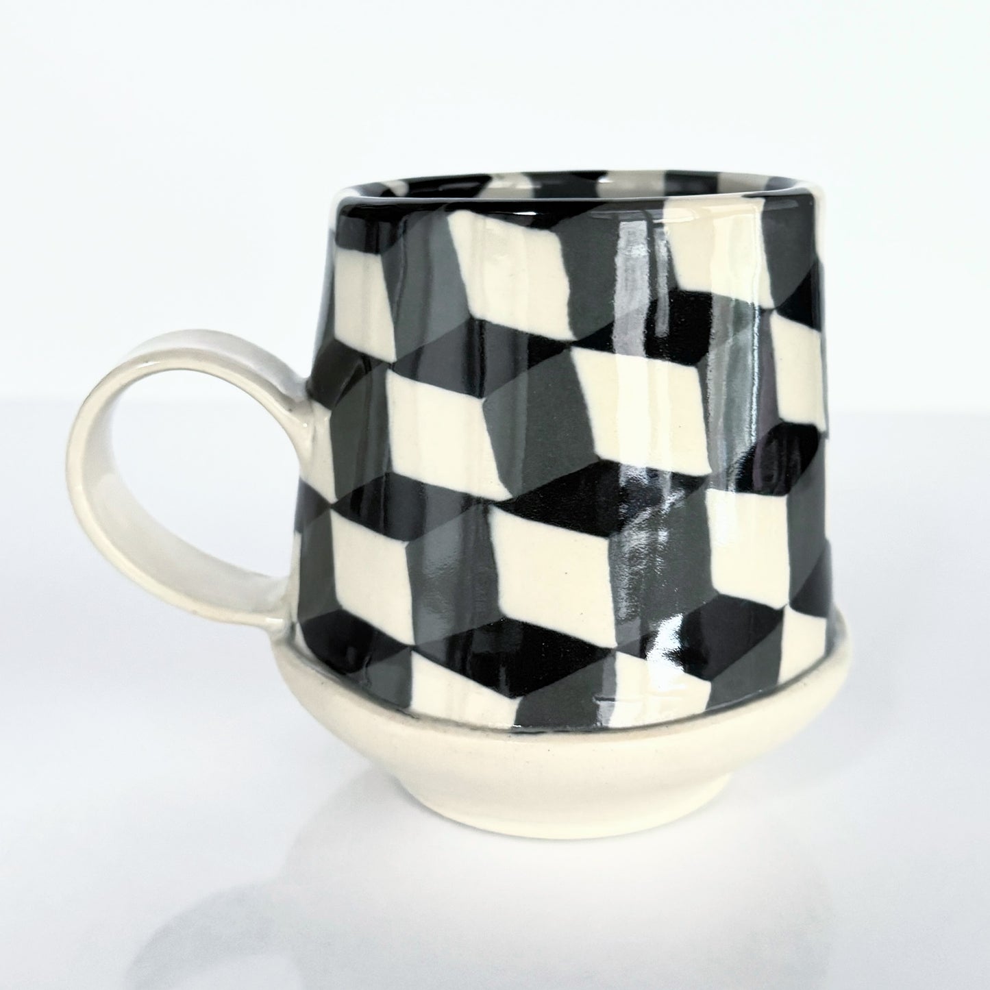 Black and White Cube Nerikomi Mug 3