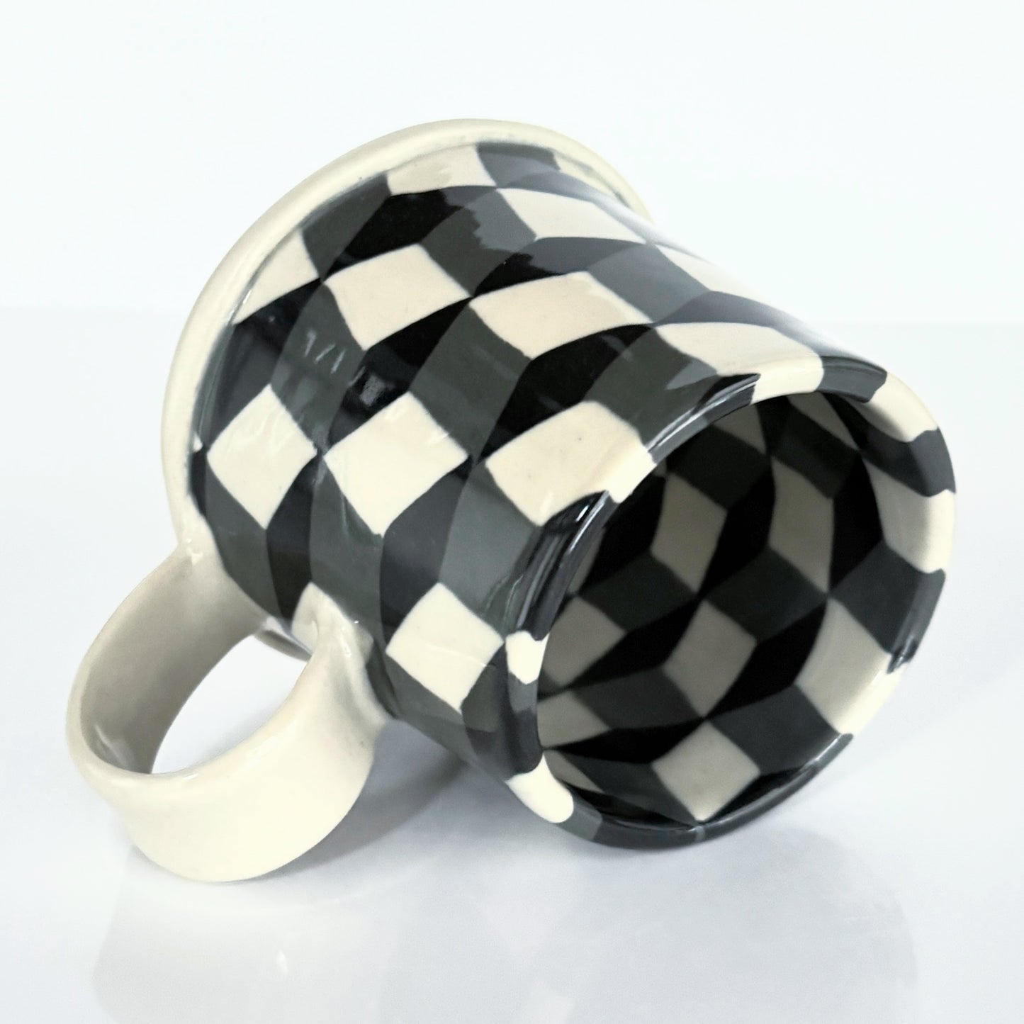 Black and White Cube Nerikomi Mug 3