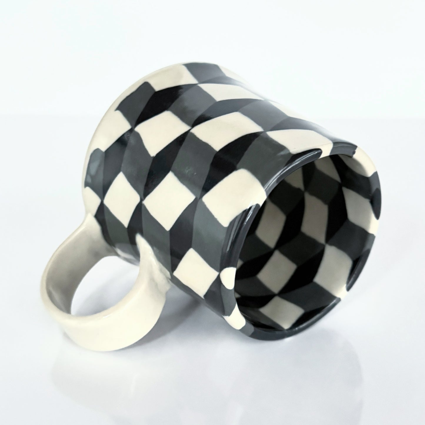 Black and White Cube Nerikomi Mug 2