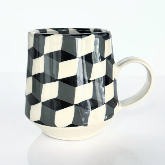 Black and White Cube Nerikomi Mug 2