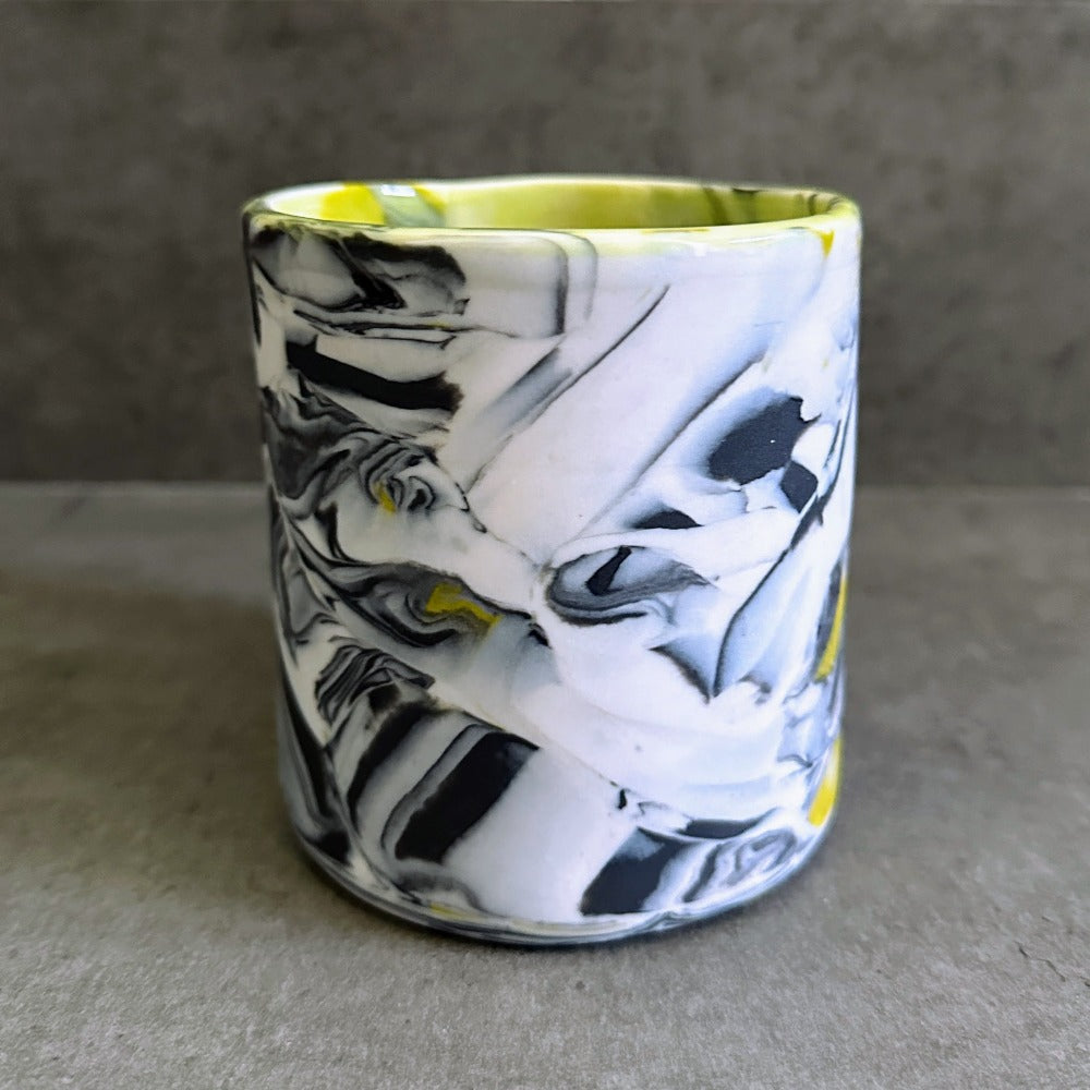 Nerikomi Mug - Black and white with green