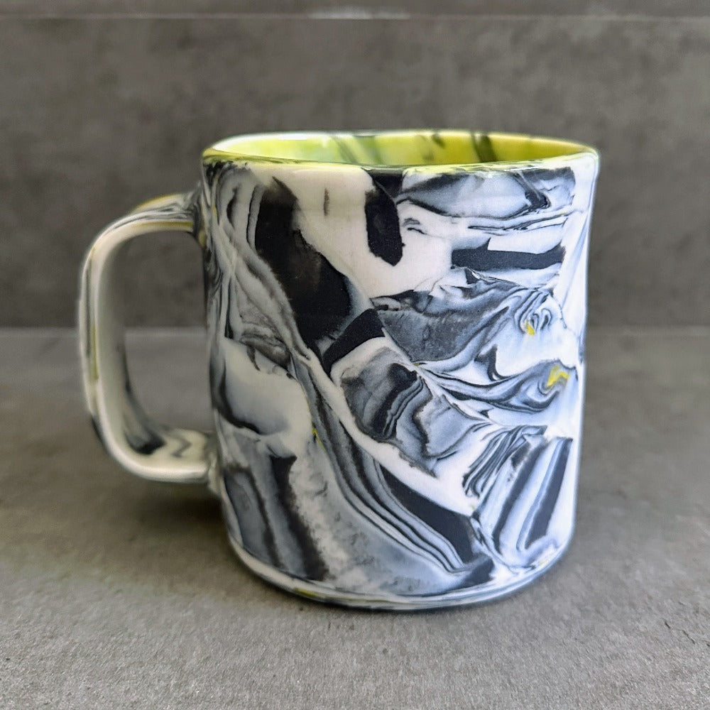 Nerikomi Mug - Black and white with green