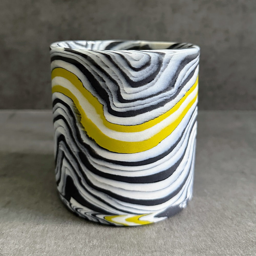 Nerikomi Mug - Black and White with Green