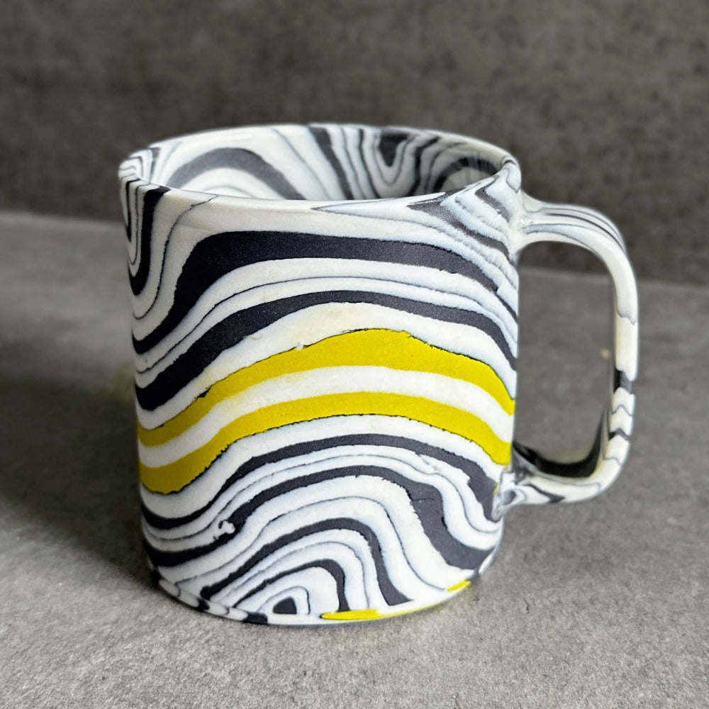 Nerikomi Mug - Black and White with Green