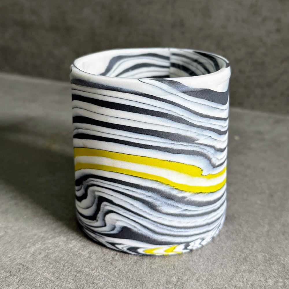 Nerikomi Mug - Black and White with Green