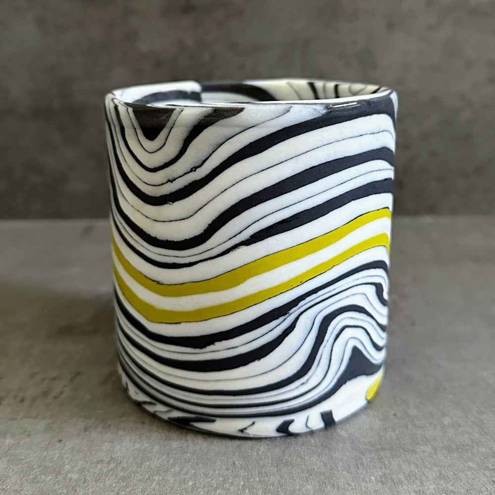 Nerikomi Mug - Black and White with Green